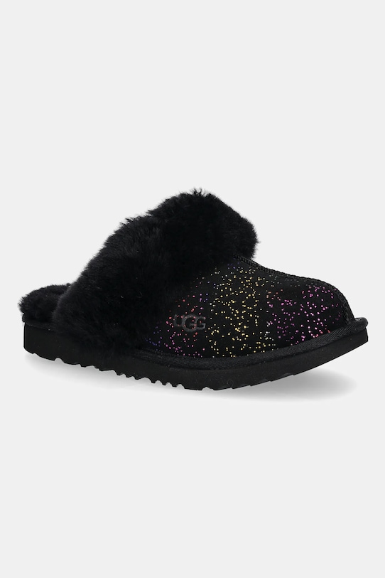 Παιδικές παντόφλες σουέτ UGG COZY II SHIMMER SKY μαύρο 1157672K