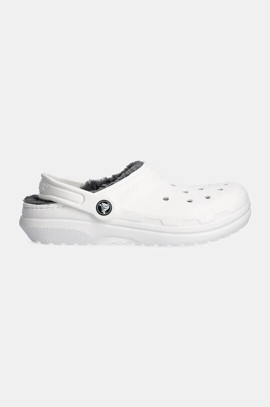 Дитячі шльопанці Crocs CLASSIC LINED CLOG 207010.CLASSIC.LINED.CL білий AW24