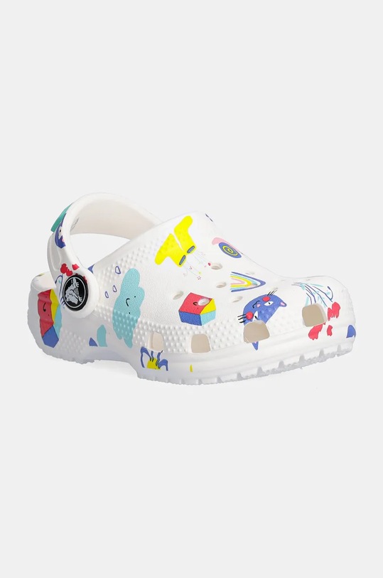 Dětské pantofle Crocs CLASSIC DOODLE PRINT CLOG bílá 210357.CLASSIC.DOODLE