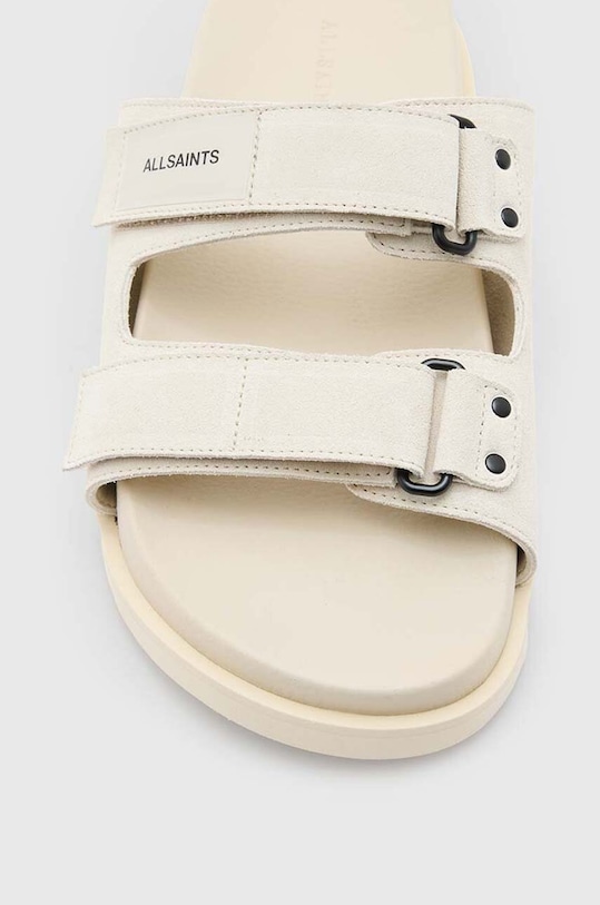 Замшеві шльопанці AllSaints Vex бежевий M002FA