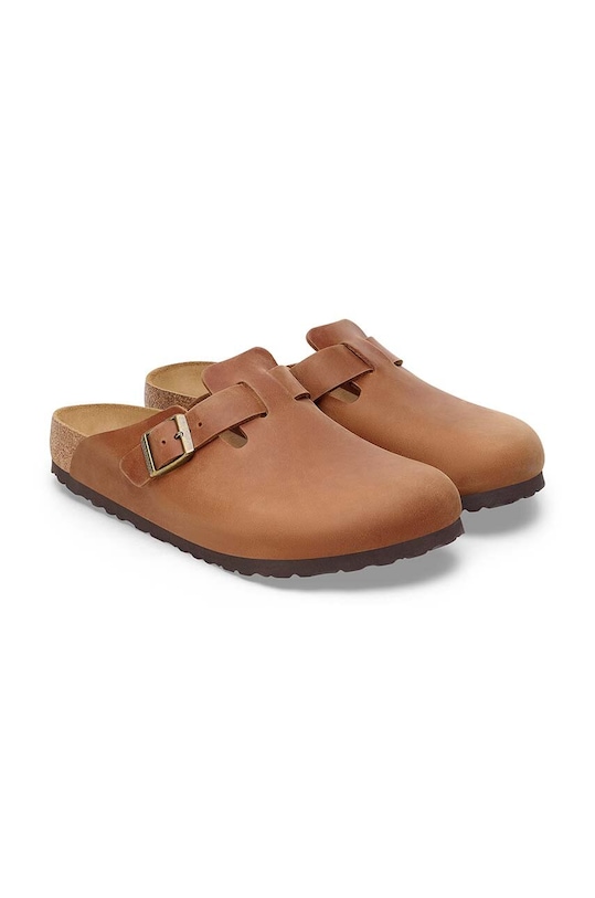 Nubukové pantofle Birkenstock Boston hnědá 1028179