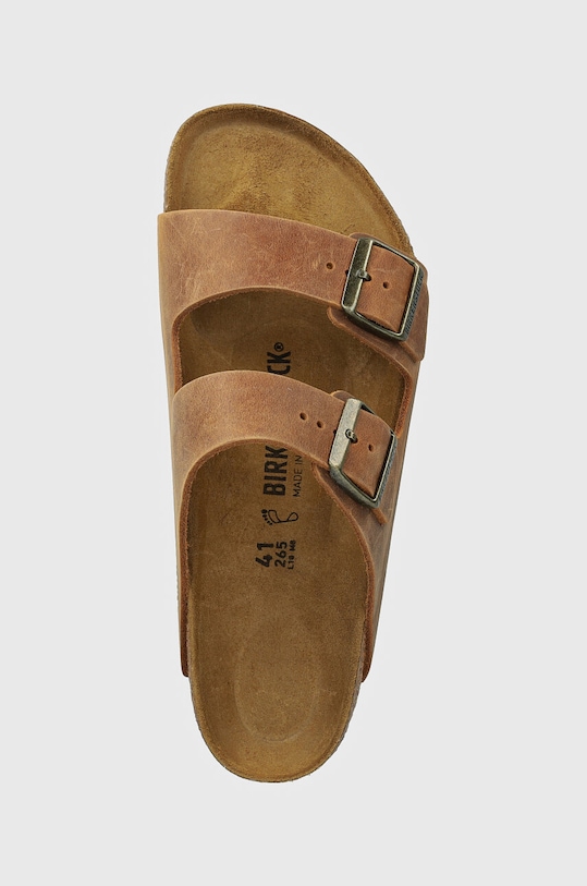 Birkenstock klapki skórzane Arizona brązowy 1028272