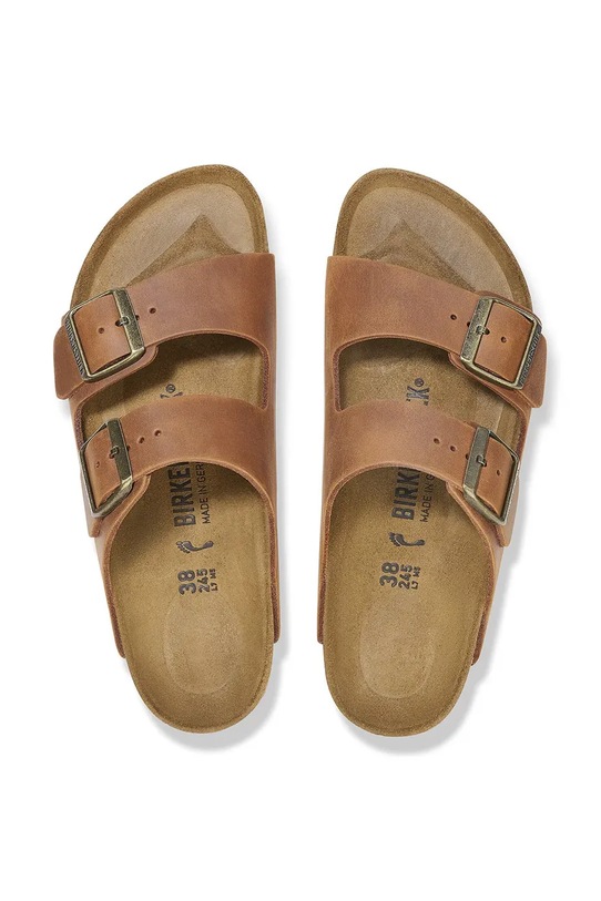 Birkenstock leather sliders Arizona 1028272 brown