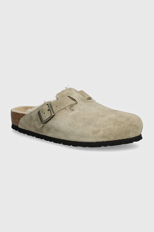 Birkenstock papuci Boston Shearling bej 1028289