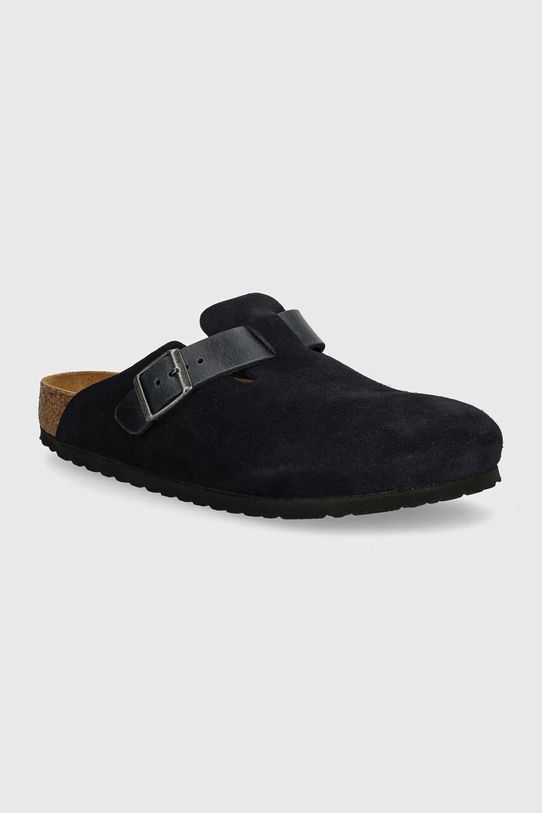 Замшеві шльопанці Birkenstock Boston замша темно-синій 1028210