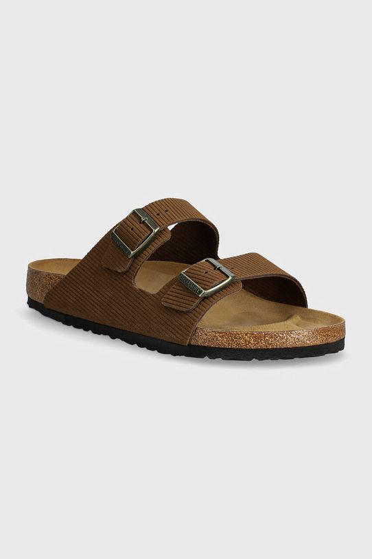 Birkenstock ciabatte slide in camoscio Arizona marrone 1028280