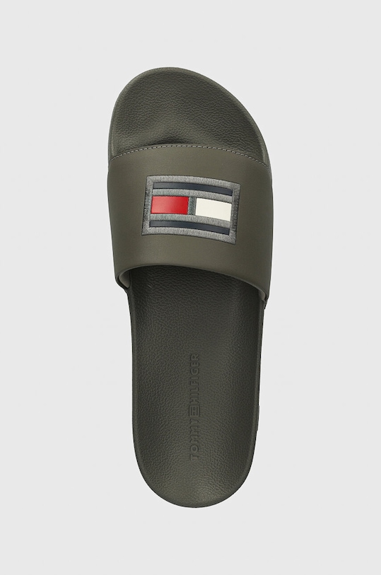 Šľapky Tommy Hilfiger FLAG HILFIGER POOL SLIDE zelená FM0FM05232