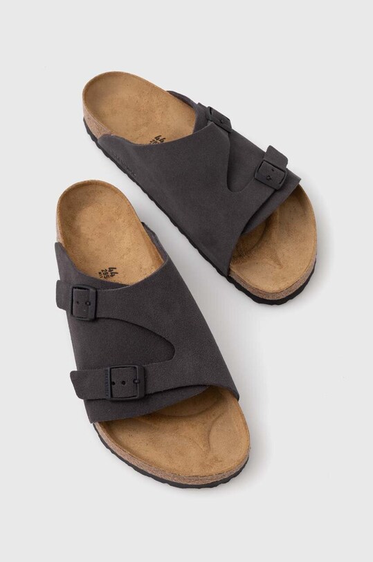 Обувь Замшевые шлепанцы Birkenstock Zürich 1028586 серый