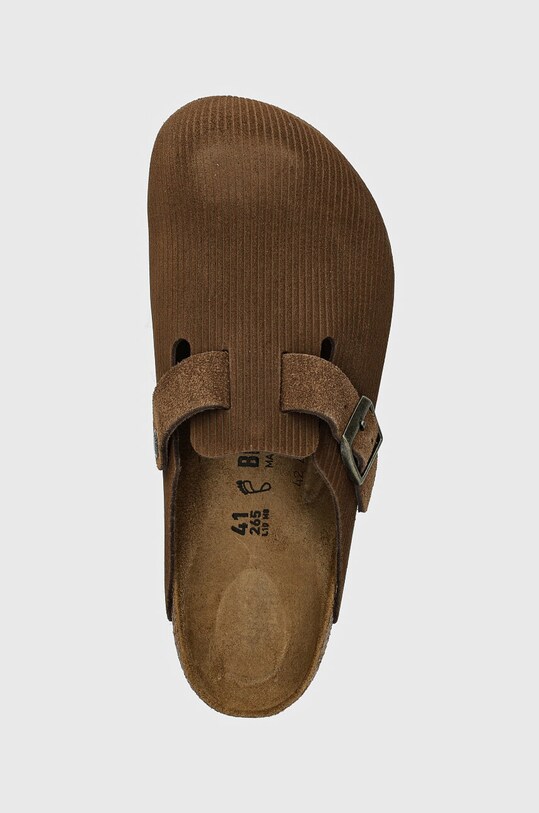 Semišové pantofle Birkenstock Boston hnědá 1028227