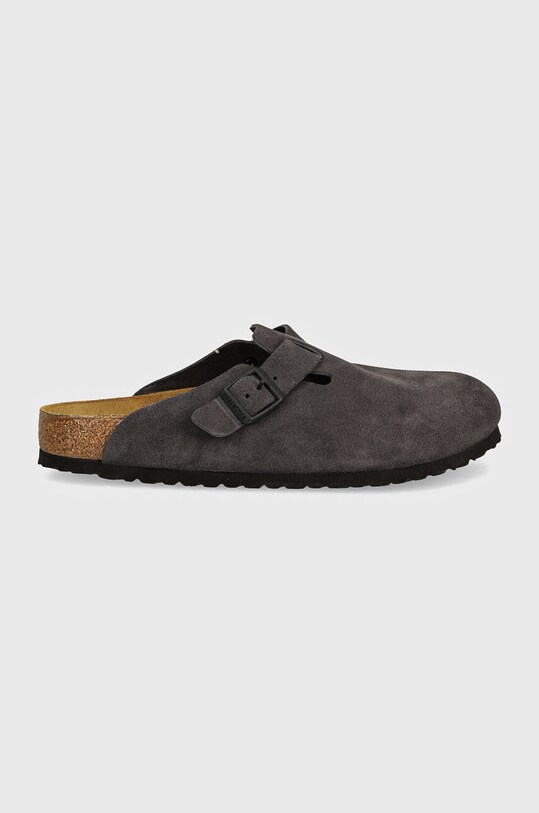 Semišové šľapky Birkenstock Boston 1028602 sivá AW24