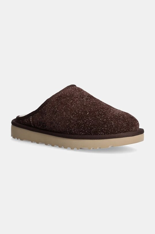 UGG kapcie zamszowe Classic Slip-On Shaggy Suede brązowy 1153104.BCDR
