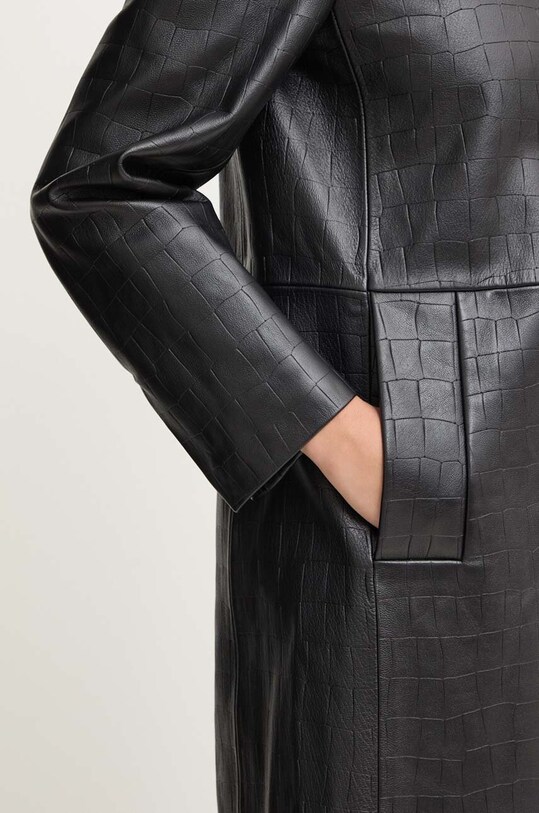 Calvin Klein płaszcz skórzany K20K207081 czarny