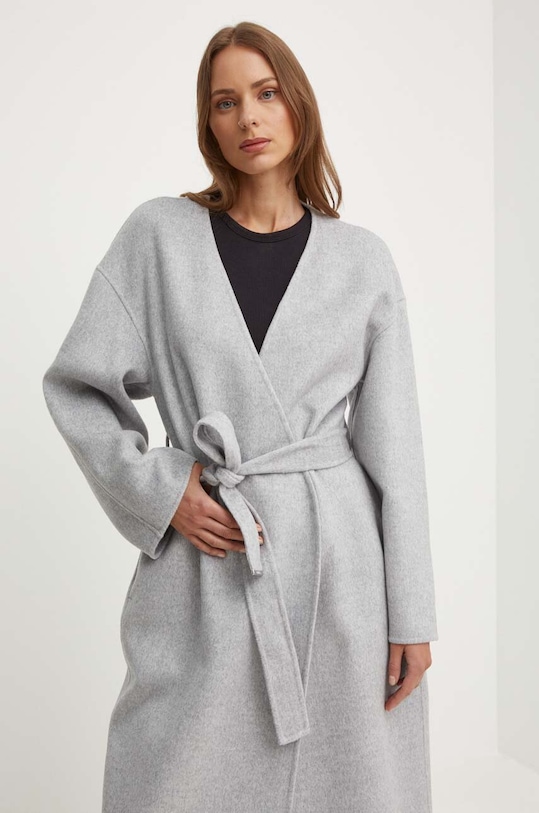 Vlnený kabát Calvin Klein sivá K20K207086