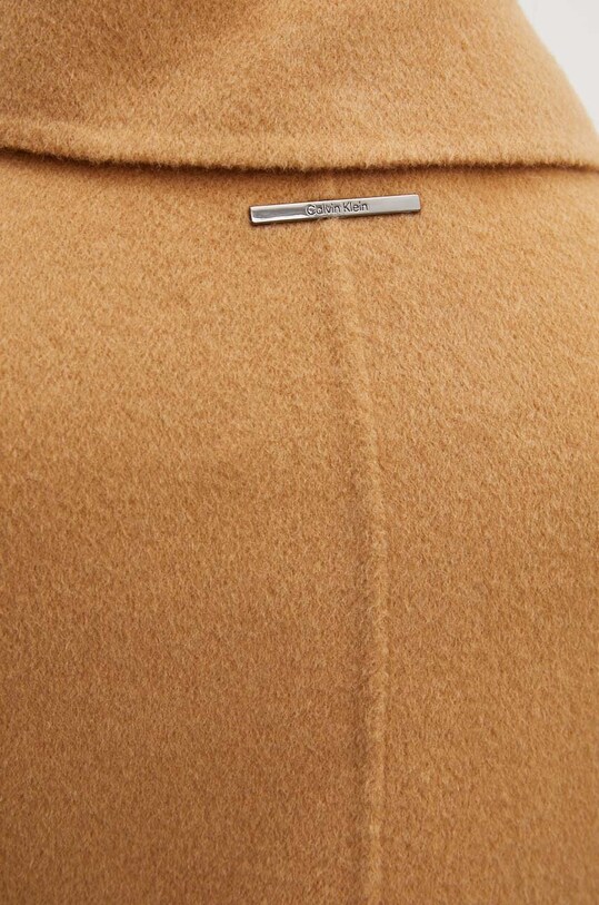 Vuneni kaput Calvin Klein K20K207089 smeđa