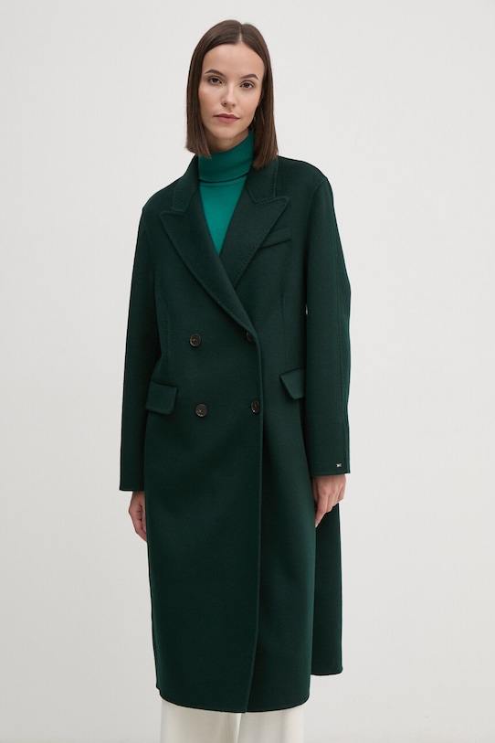 Tommy Hilfiger cappotto in lana WW0WW42621 verde AW24