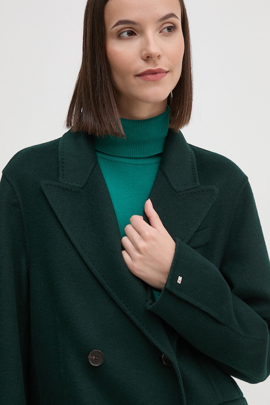Tommy Hilfiger cappotto in lana verde WW0WW42621