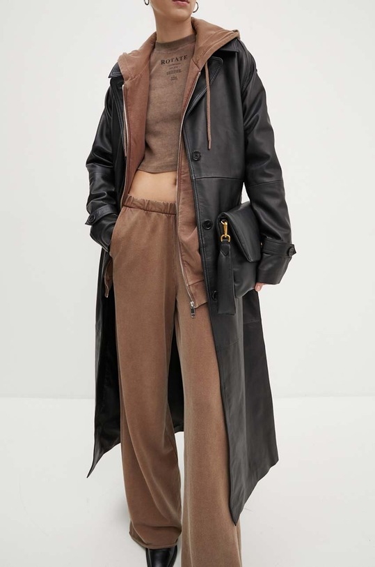 Iceberg płaszcz skórzany ZN11.6804 czarny