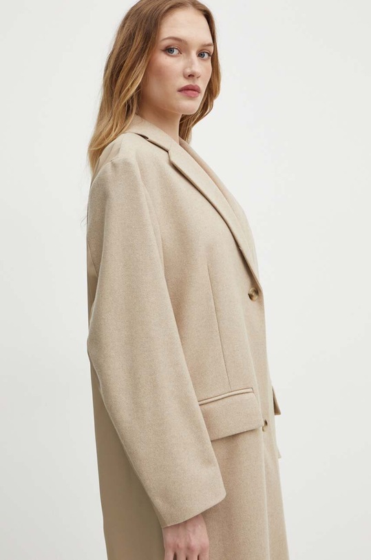 Vlněný kabát BOSS béžová 50518891