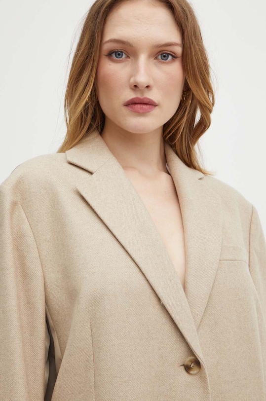 Vlněný kabát BOSS 50518891 béžová
