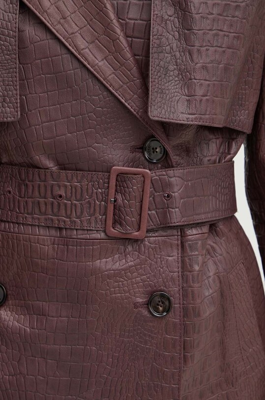BOSS palton de piele 50518238 burgundia