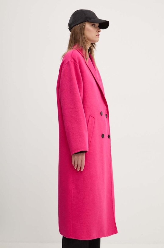 Kabát s příměsí vlny HUGO 50517632 růžová AW24