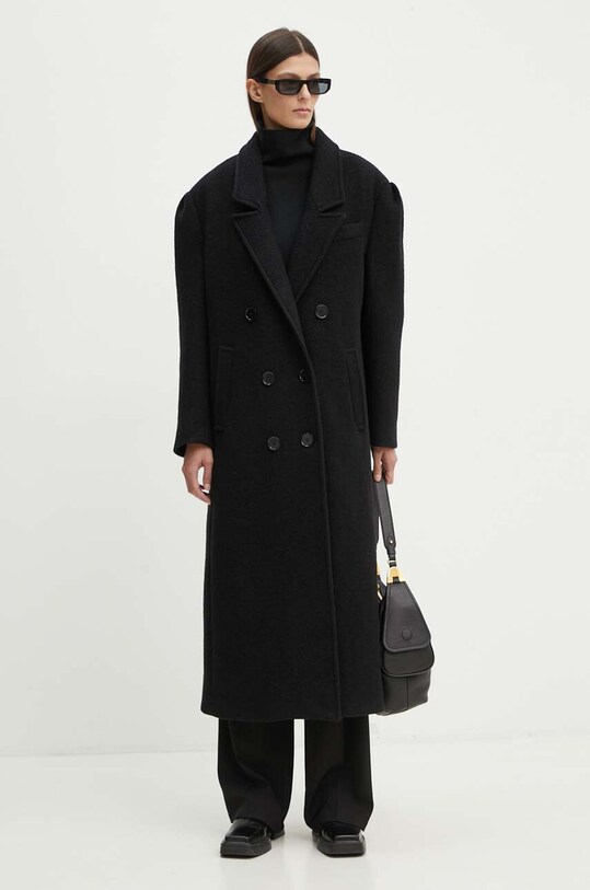 MSGM palton de lana 3741MDC05.247618 negru AW24