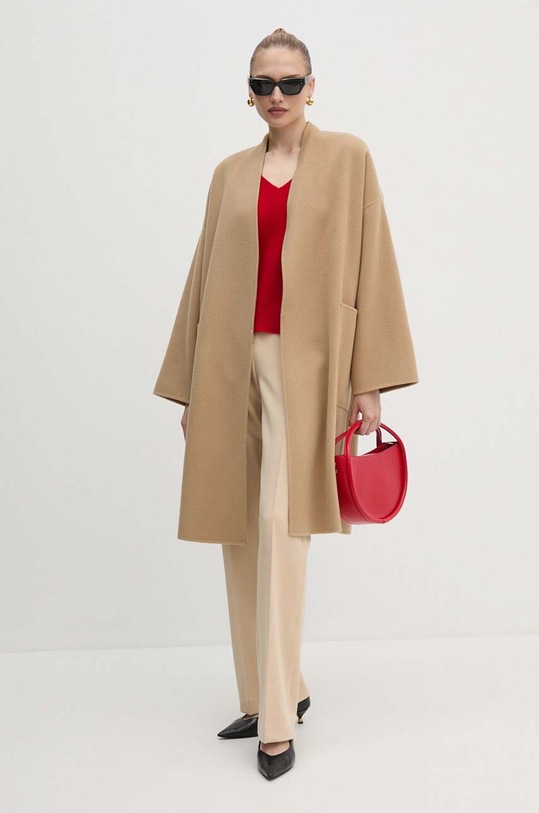Μάλλινο παλτό Weekend Max Mara 2425016011600 μπεζ AW24