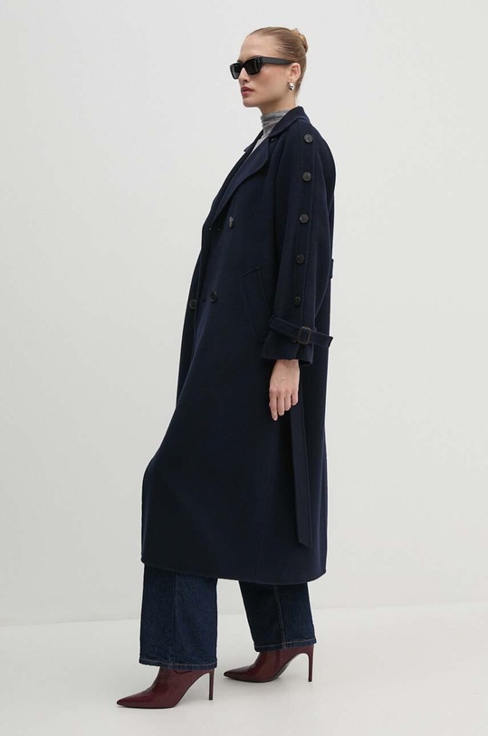 Vlněný kabát Weekend Max Mara námořnická modř 2425016021600