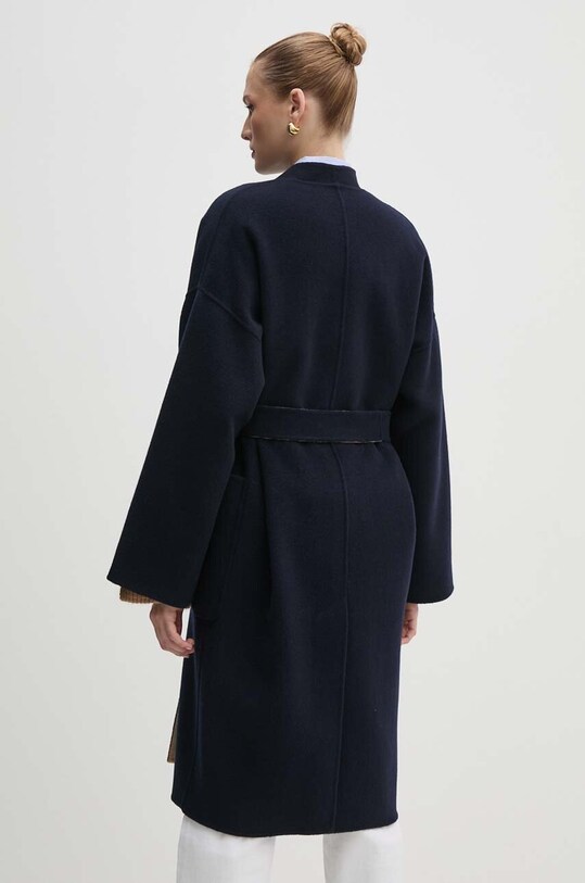 Weekend Max Mara płaszcz wełniany dwustronny granatowy 2425016031600