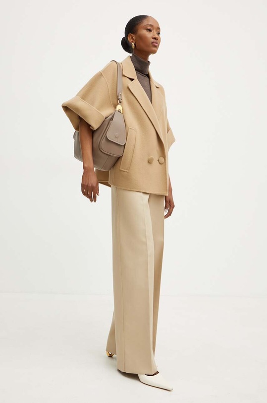Weekend Max Mara kurtka wełniana 2425086011600 beżowy AW24
