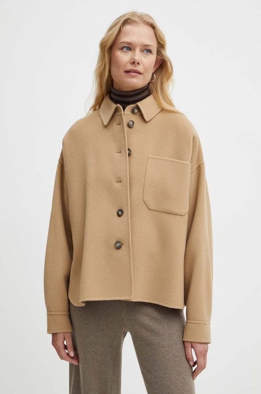 Weekend Max Mara geaca de lana necaptusit bej 2425086041600