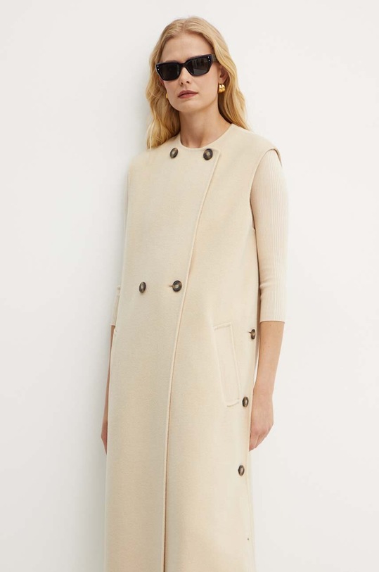 Weekend Max Mara bezrękawnik wełniany beżowy 2425276011600