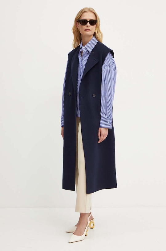 Weekend Max Mara bezrękawnik wełniany 2425276011600 granatowy AW24