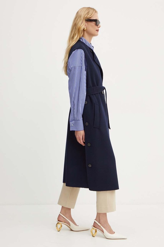 Weekend Max Mara bezrękawnik wełniany granatowy 2425276011600