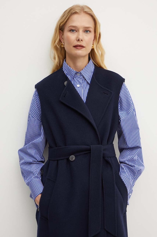 Weekend Max Mara bezrękawnik wełniany 2425276011600 granatowy