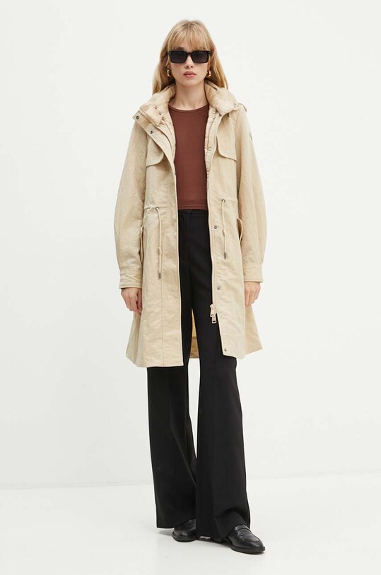 Куртка Guess NATASHA с капюшоном бежевый W4YL24.WGAW2