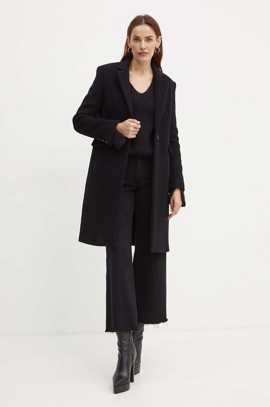 Pinko palton de lana 103697.A225 negru AW24