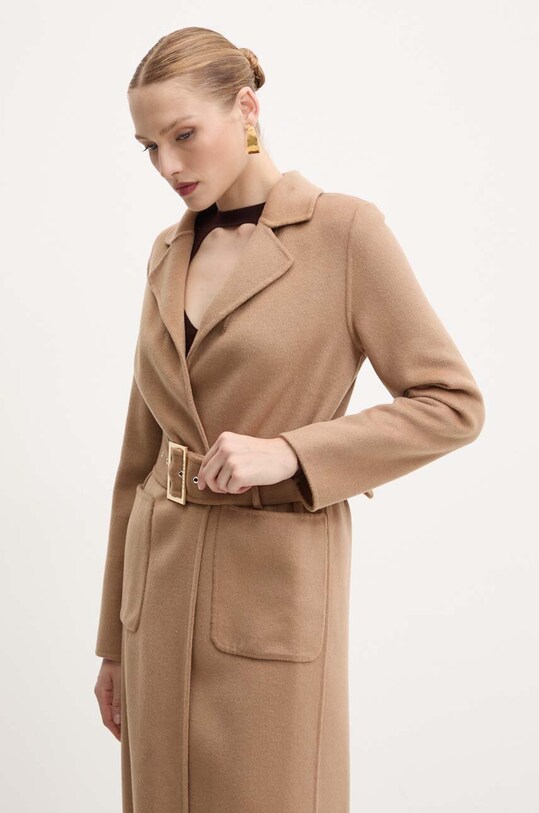 Marciano Guess płaszcz wełniany CLARA beżowy 4YGL11.7125A