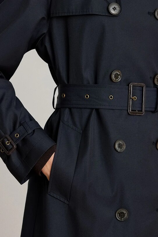 Trench kabát Lauren Ralph Lauren námořnická modř 297951259