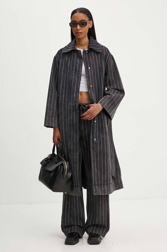 Джинсовый плащ Day Birger et Mikkelsen Hobbes - Denim Stripes DAY65243251 чёрный AW24
