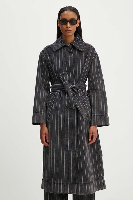 Джинсовый плащ Day Birger et Mikkelsen Hobbes - Denim Stripes чёрный DAY65243251