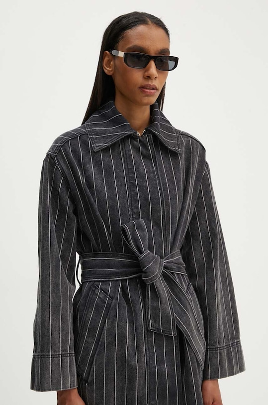 Rifľový kabát Day Birger et Mikkelsen Hobbes - Denim Stripes DAY65243251 čierna