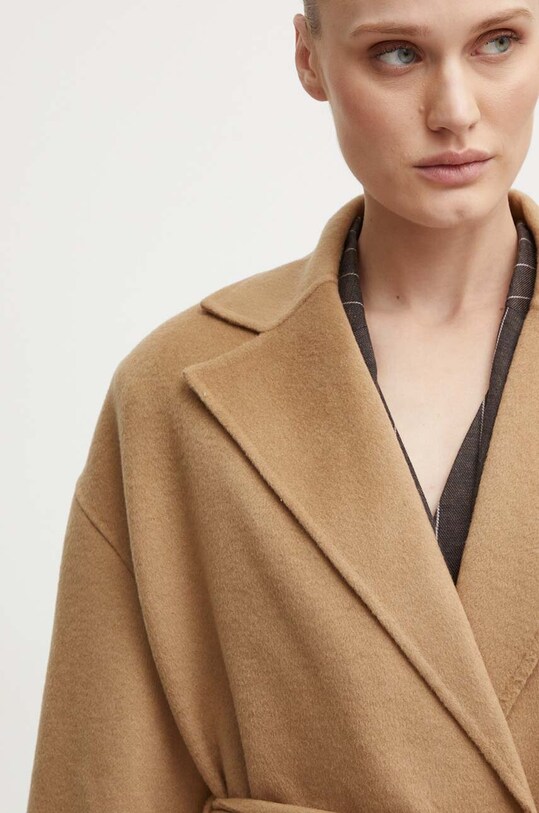 Day Birger et Mikkelsen płaszcz wełniany Wright - Double Faced Wool DAY65243322 brązowy