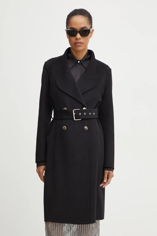 Liu Jo płaszcz wełniany WF4060.T4627 czarny AW24
