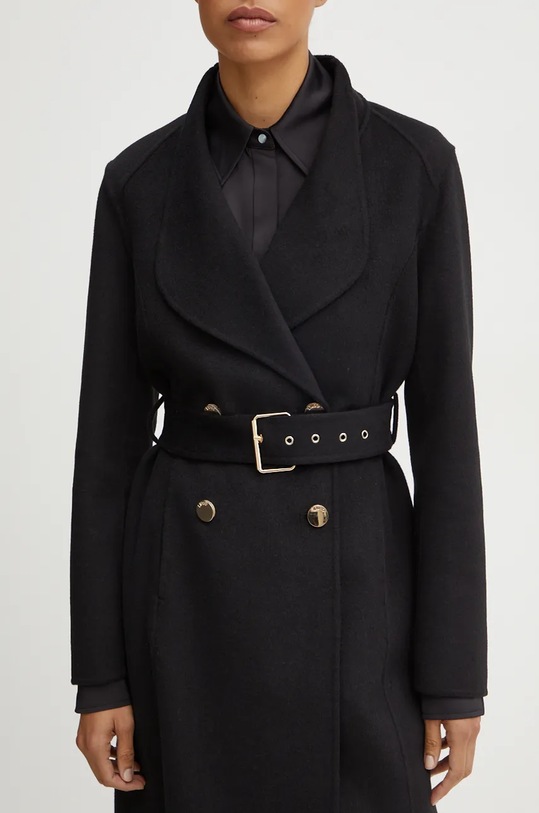 Liu Jo płaszcz wełniany czarny WF4060.T4627