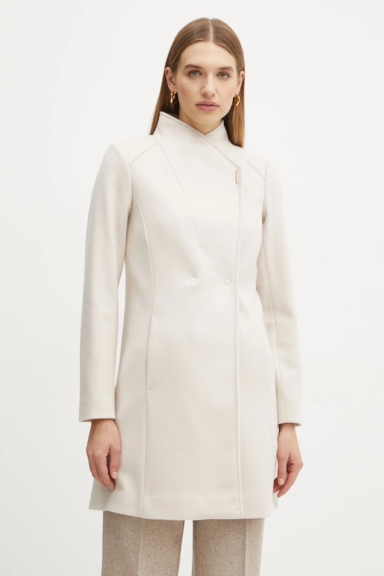 Kabát s příměsí vlny Liu Jo nezateplené béžová WF4272.T4612