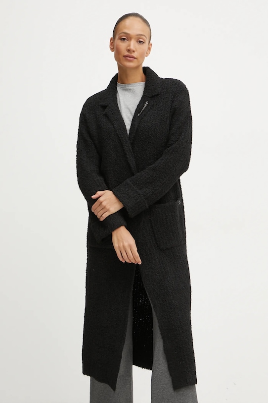 Kabát s prímesou vlny Liu Jo bez kapucne čierna WF4491.MA50P