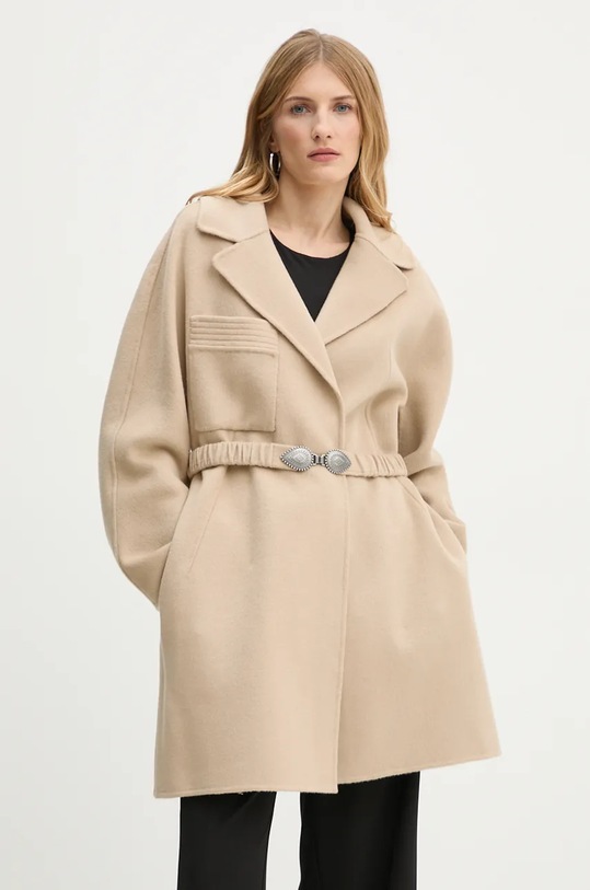 Вълнено палто BA&SH 1H24KARA бежов AW24