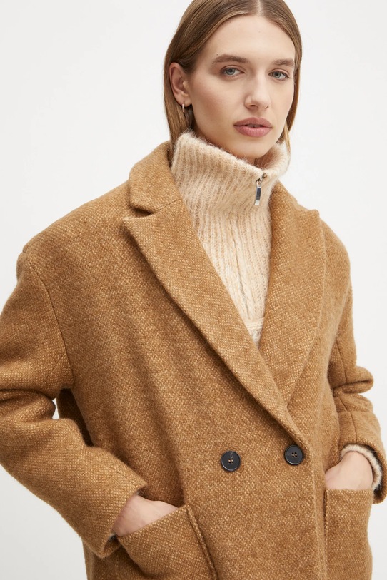Вовняне пальто BA&SH 1H24TAO коричневий