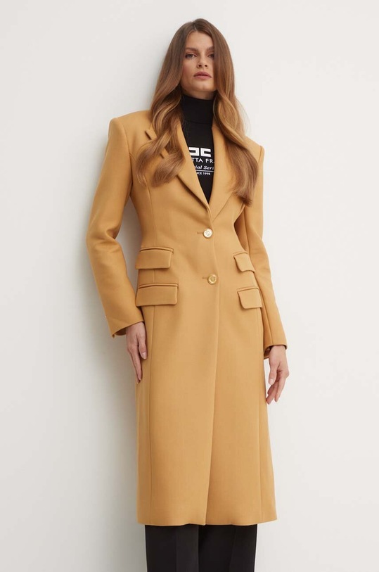 Kabát Elisabetta Franchi CP00146E2 hnedá AW24